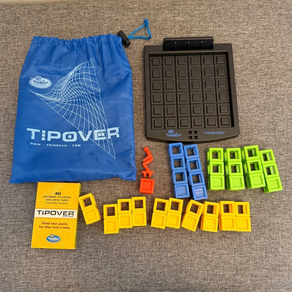 Thinkfun TipOver Thinking Game Vintage 2004 Storage Bag MISSING ONE CARD